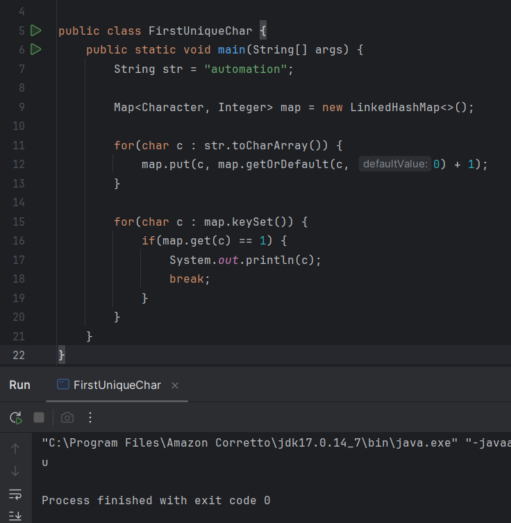 First Unique Character